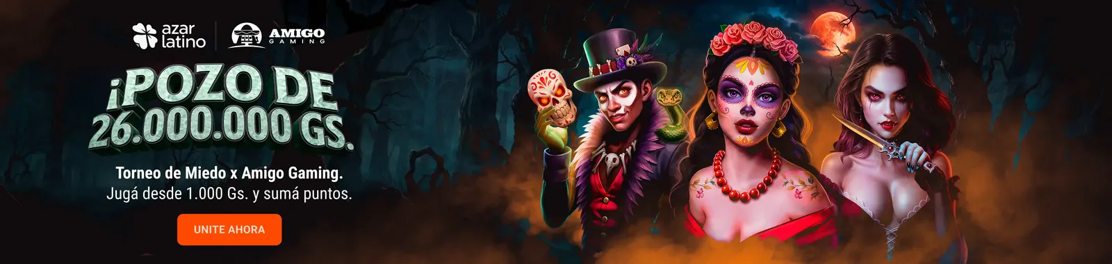 Banner del Torneo de Miedo de Amigo Gaming con pozo de 26.000.000 Gs.